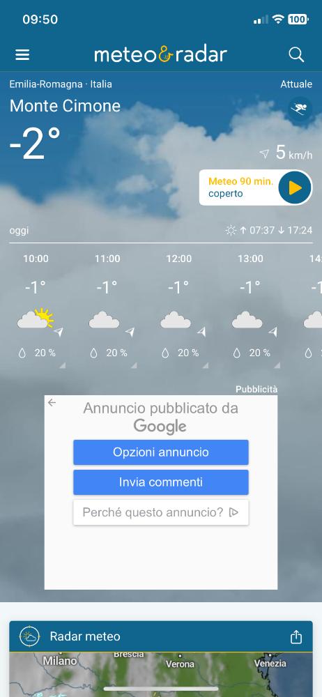 app per trekking meteo